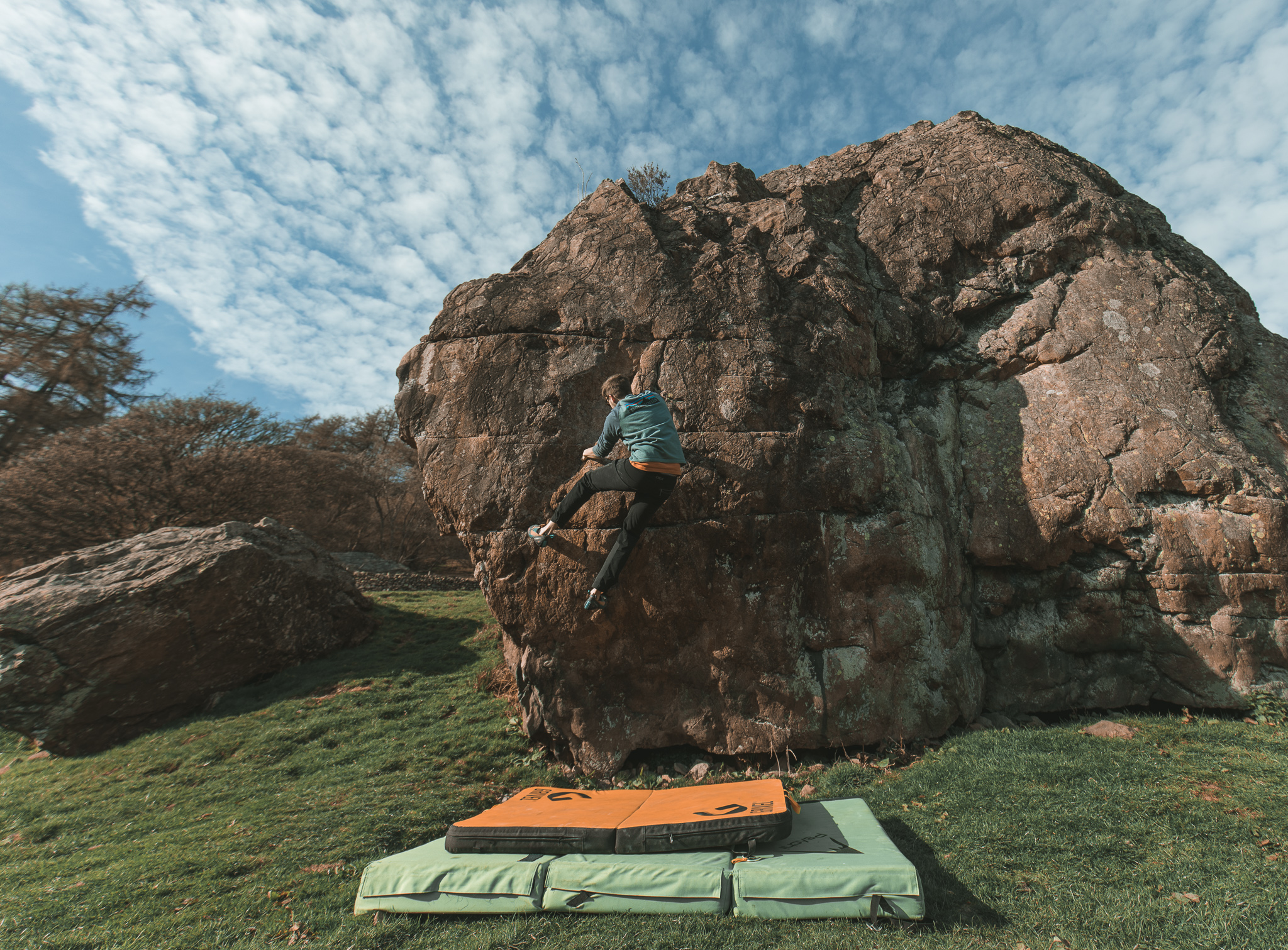 badger rock bouldering highball