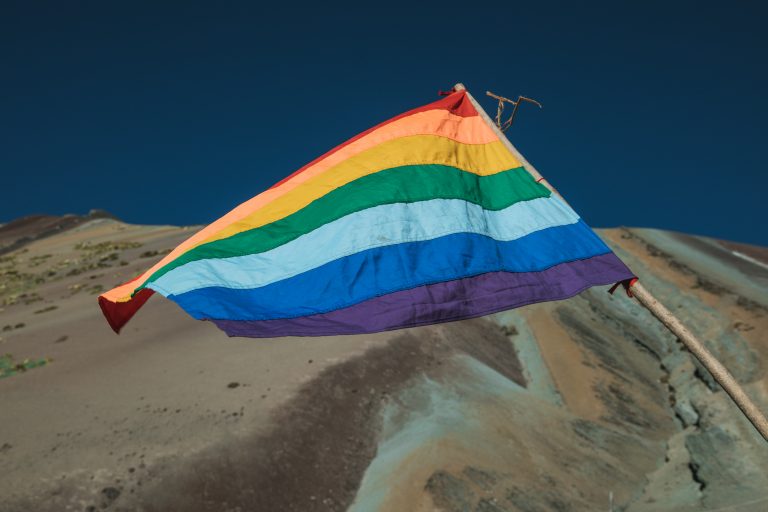 rainbow mountain flag