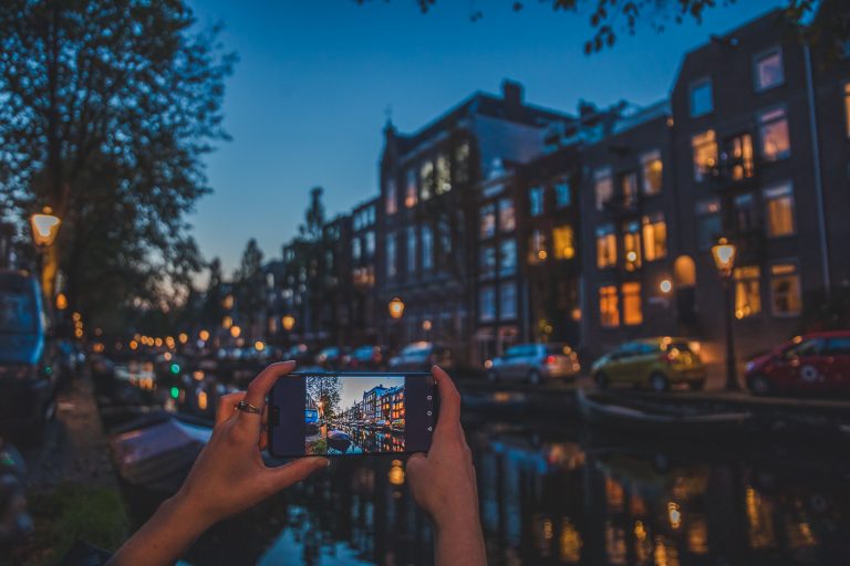 amsterdam canal sunset