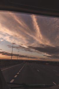 M6 motorway photo sunset